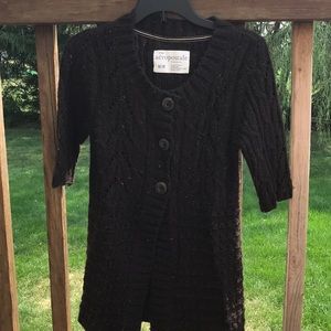 Short sleeved dark brown cardigan